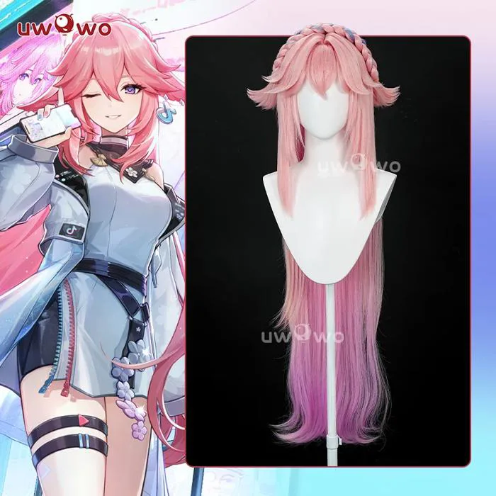 Uwowo Genshin Impact Fanart Yae Miko Illustration Cosplay Wig Long Pin – Uwowo Cosplay