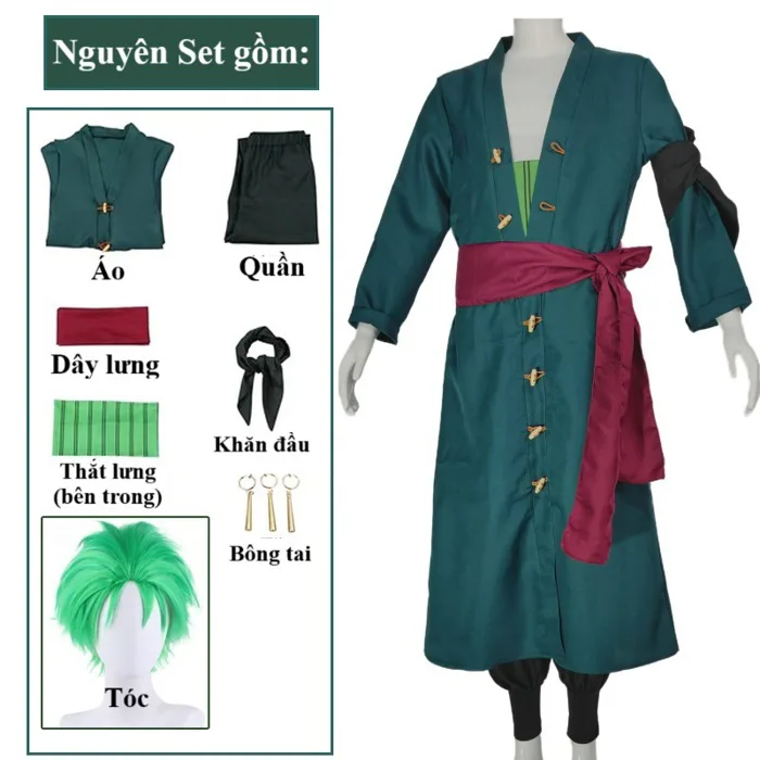 Có Sẵn) Trang phục Cosplay Roronoa Zoro trong Onepiece cực kỳ ngầu lòi phù hợp cosplay hóa trang Halloween | Shopee Việt Nam