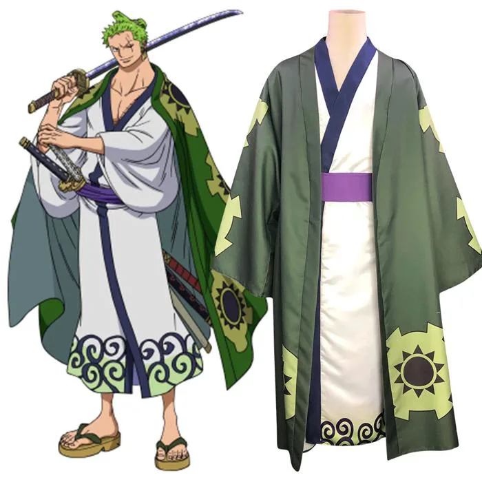One Piece Wano Country Arc Roronoa Zoro Kimono Cosplay Costume – Gcosplay