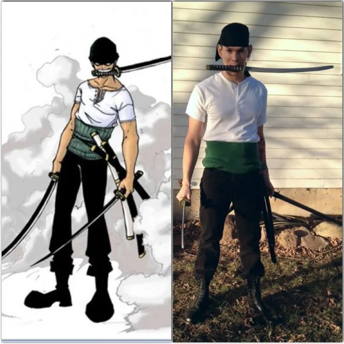 Roronoa Zoro Cosplay Costume with Swords | Zoro pre timeskip cosplay, Zoro look, Zorro one piece