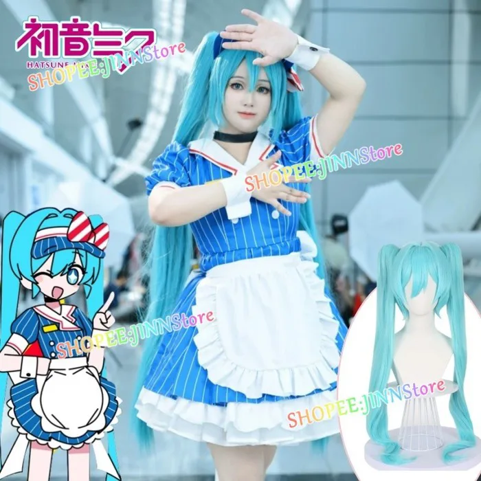 -JINN-XS-3XL HATSUNE MIKU Anime Cosplay Trang Phục MESMERIZER MIKU Đồng Phục Váy Tóc Giả Phụ Kiện Trọn Bộ