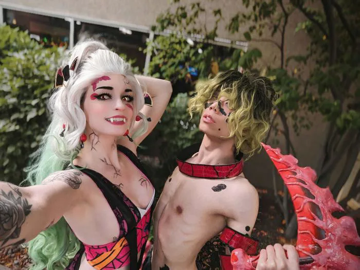 Your favourite demon siblings~ Our Daki and Gyutaro Cosplay! : r/KimetsuNoYaiba