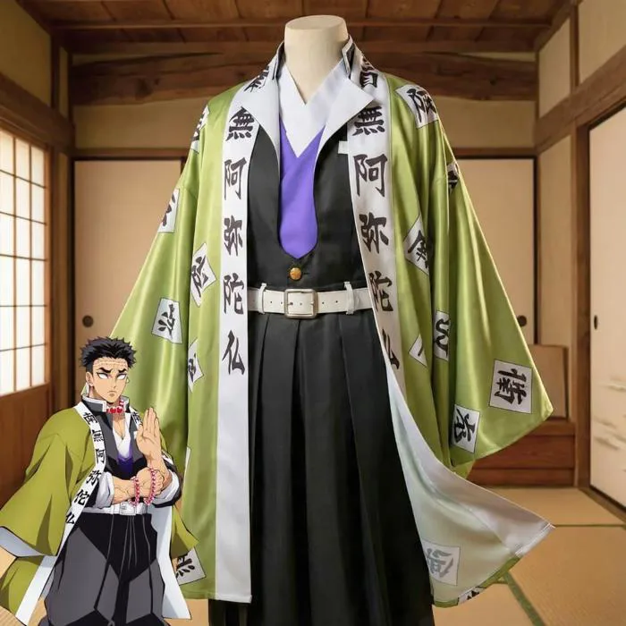 Okazaki Kibutsuji Muzan Cosplay Costume Full Set – Demon Slayer Outfit With Wig, Anime Halloween Party Uniform For Men & Women