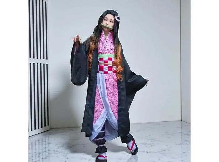 Nezuko Kamado Character Dress, Anime Demon Slayer Costume, Kimetsu No Yaiba Halloween Cosplay - Etsy