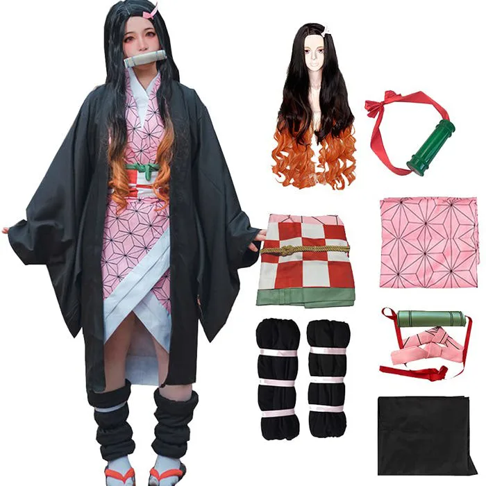 Mua Fallinoce with Wig Demon Slayer Cosplay Costume Kamado Nezuko Tanjirou Agatsuma Zenitsu Tomioka Giyuu Halloween Outfit (M) trên Amazon Mỹ chính hãng 2026 | Fado
