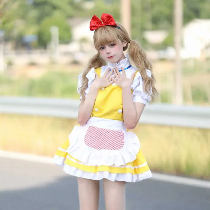 ♢ DHgate Cosplay Doraemon Little Yellow Chick Cute Lolita Maid... For Anime Costumes