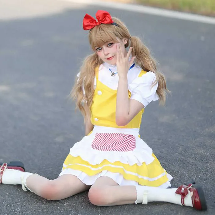♢ DHgate Cosplay Doraemon Little Yellow Chick Cute Lolita Maid... For Anime Costumes