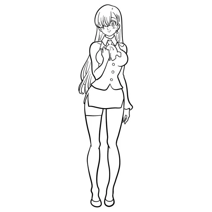 How to draw Elizabeth Liones - Sketchok Easy Drawing Guides