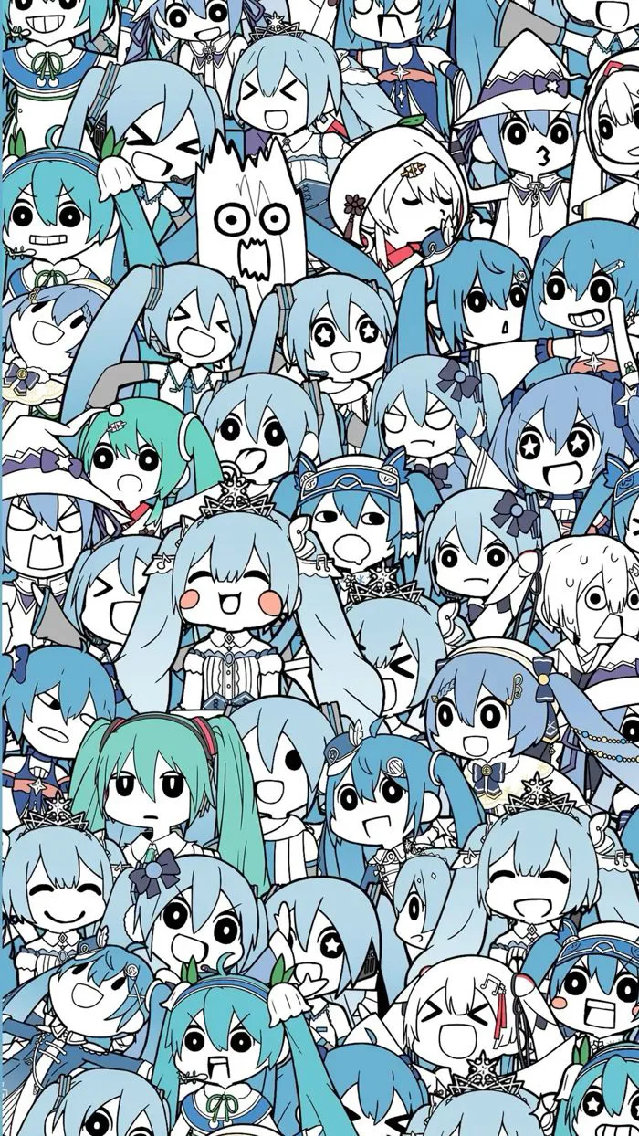 Hình Nền Ghép Chibi Hatsune Miku 4K | 2160x3840 | Wallpaper Alchemy