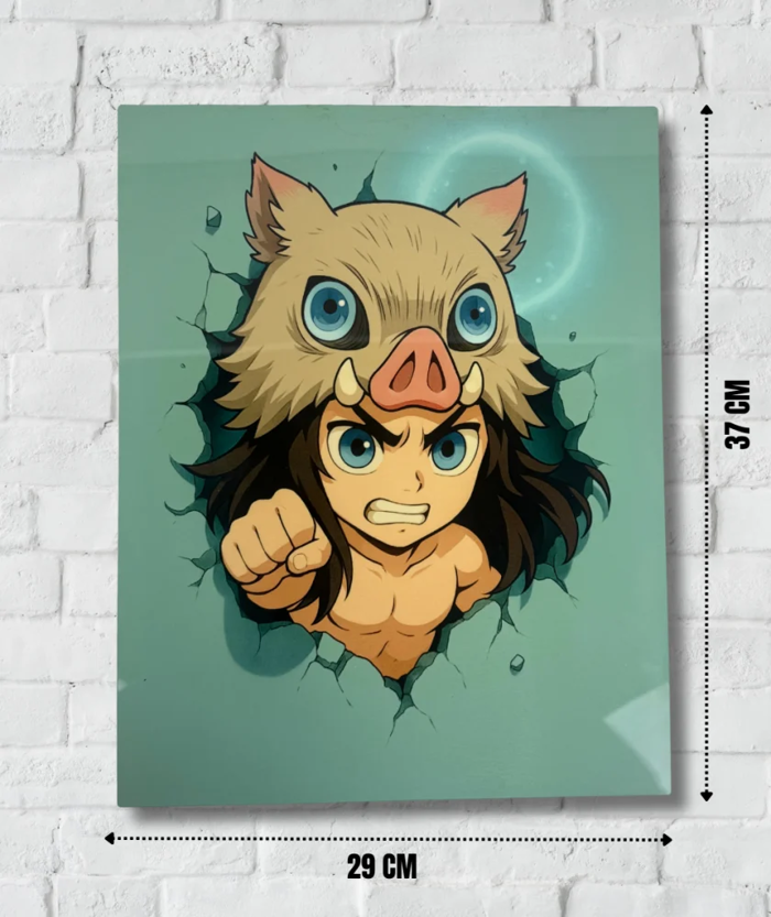 Inosuke Hashibira Demon Slayer Wall Decor – Shiny Aluminum | Establishment Hajirah Mohammed Quraish