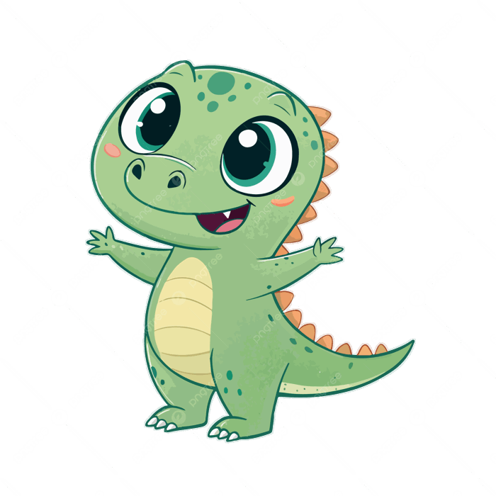 Hình ảnh Nhân Vật Khủng Long Hoạt Hình Dễ Thương Theo Phong Cách Chibi Khủng Long Xanh Với Gai Màu Cam Vector PNG , Clipart Khủng Long, Clip Nghệ Thuật Màu Cam,
