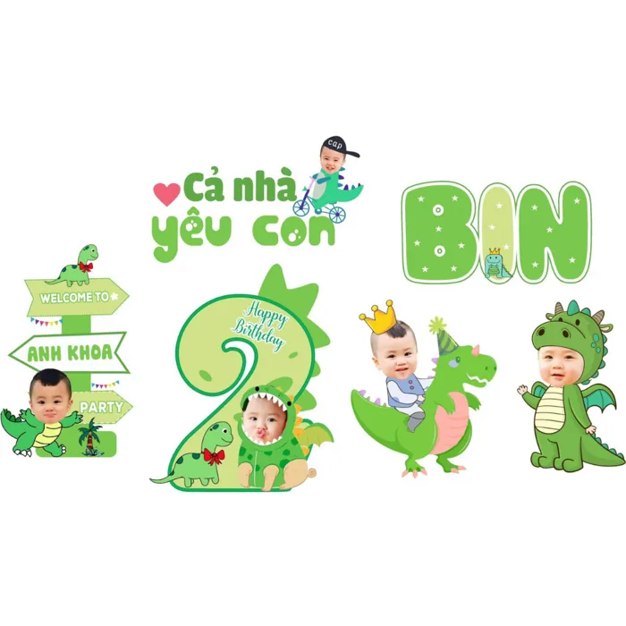 Combo chibi khủng long cho bé trai và bé gái ( được chọn mẫu + chỉnh sửa theo yêu cầu )