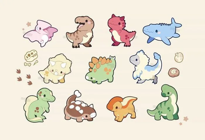 Top 48+ hình vẽ khủng long chibi cute màu sắc ngộ nghĩnh