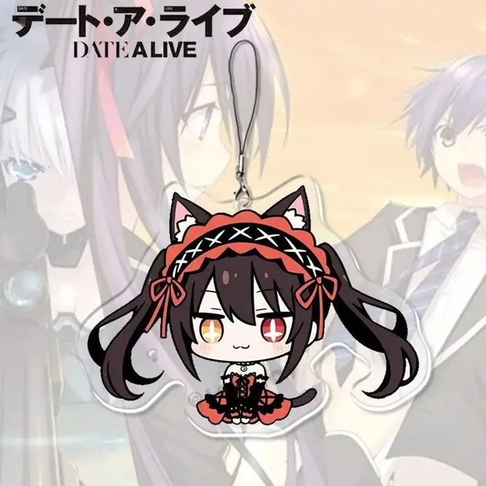 Dây treo điện thoại Tokisaki Kurumi Date A Live anime móc khóa mica acrylic trang trí ốp lưng mô hình chibi quà tặng