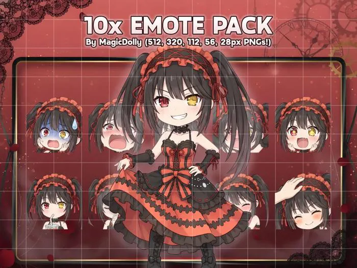 Kurumi Tokisaki Chibi Emotes, Date A Live Anime Pack (digital Download) - Etsy Canada