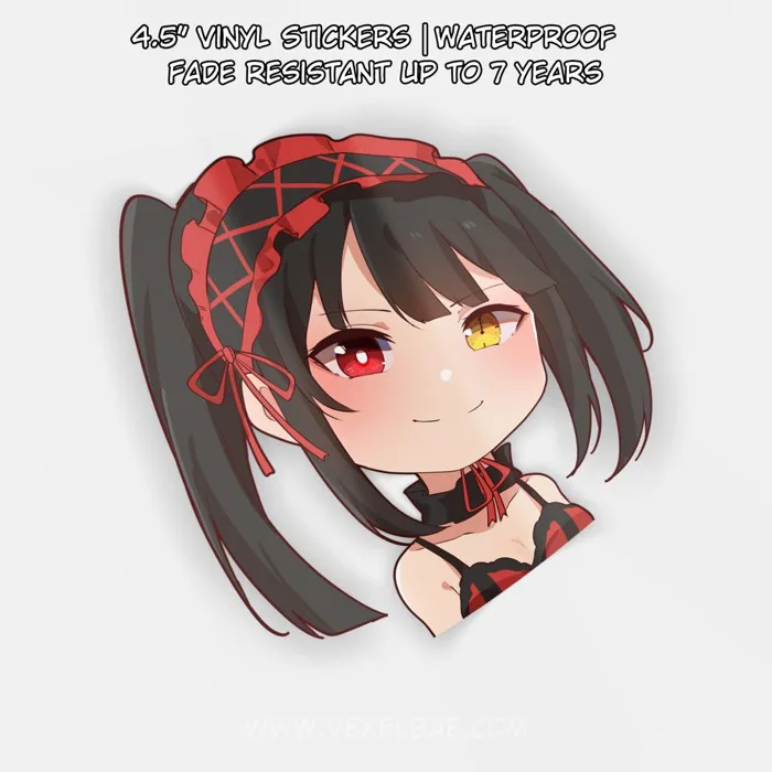 Date A Live - Kurumi Tokisaki Chibi | Anime Weeb JDM Vinyl Window Peeker Decal | eBay