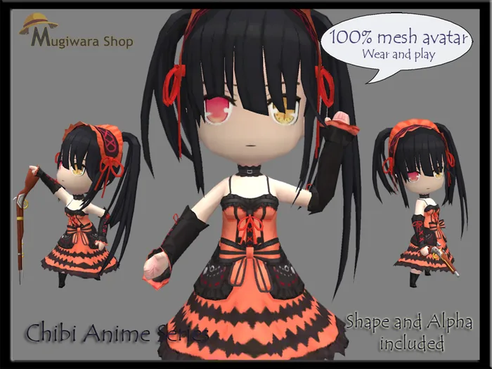 Second Life Marketplace - Avatar chibi / tiny Kurumi Tokisaki (100% mesh)