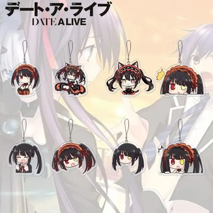 Dây treo điện thoại Tokisaki Kurumi Date A Live anime móc khóa mica acrylic trang trí ốp lưng mô hình chibi quà tặng