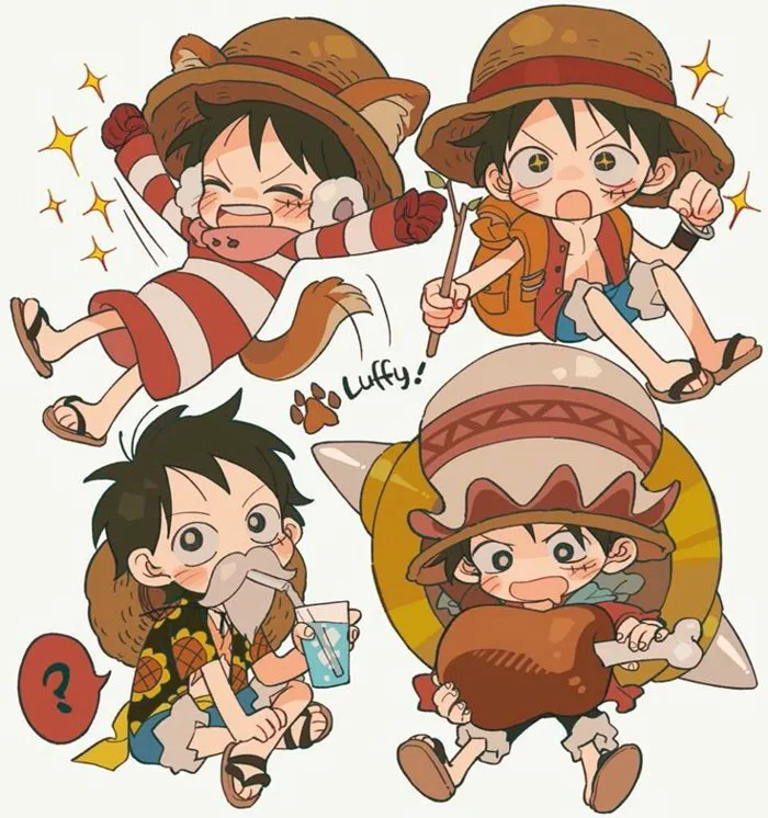 Luffy chibi | Luffy cute drawing, One piece chibi fanart, Cute luffy one piece