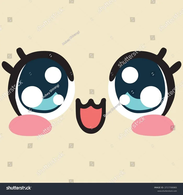 đôi mắt chibi dễ thương biểu: Vector có sẵn (miễn phí bản quyền) 2717706965 | Shutterstock