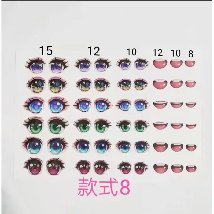 Bộ Mắt kèm Miệng Chibi 3D (cả tấm)
