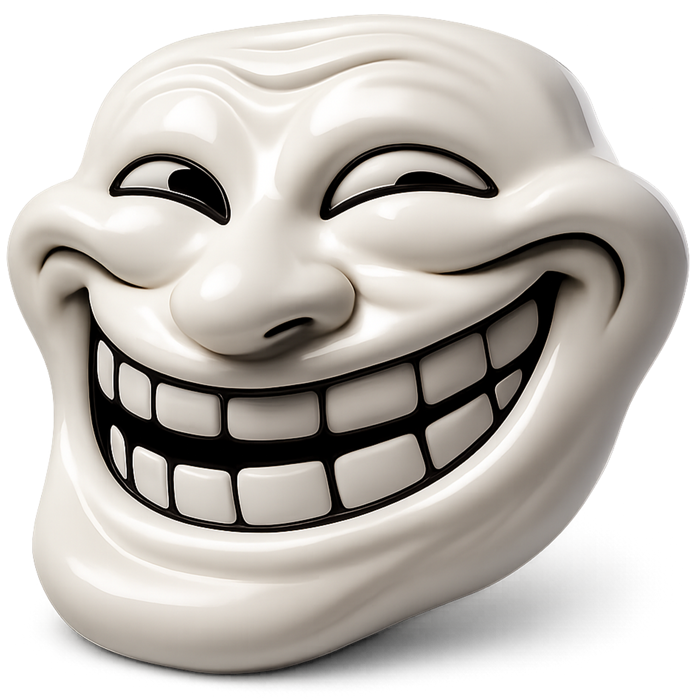 3D Troll Face PNG Free Download | Classic 3D Meme 3D Troll Face PNG Free Download | Classic 3D Meme