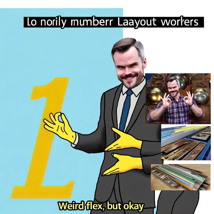 Popularity of the 'weird flex but ok' meme correlates with The number of  layout workers, metal and plastic in Maine (r=0.914)