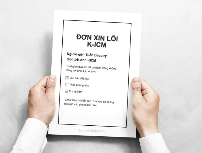 Chế ảnh ĐƠN XIN LỖI để quay xe còn kịp