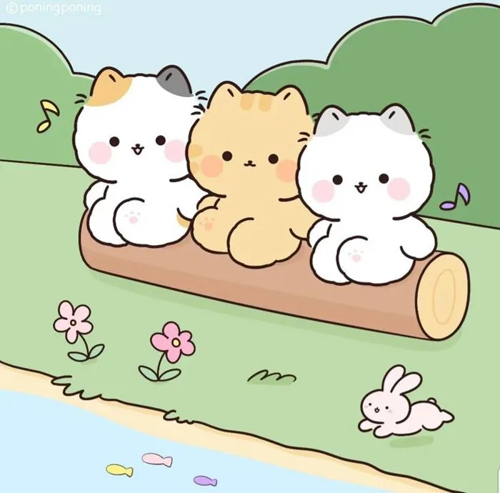 Đốn tim với bộ sưu tập hình nền mèo chibi lém lỉnh siêu cấp