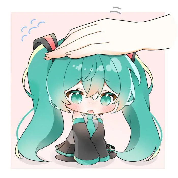 Miku chibi vuốt đầu : r/Vocaloid