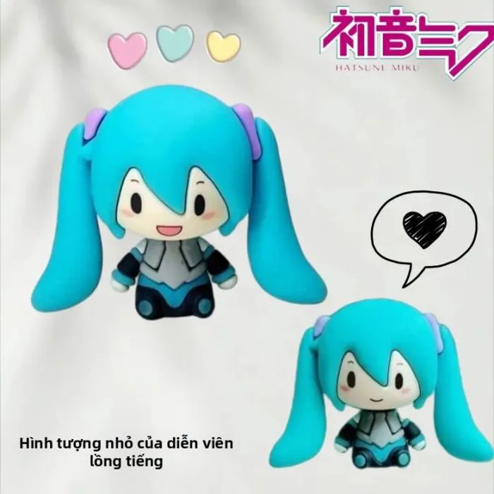 Bandai | Mô Hình Hatsune Miku Chibi Dễ Thương, Chất Liệu Silicon, Anime Nhật Bản, Trang