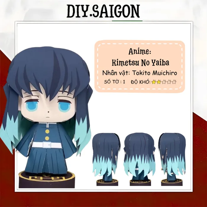 [Kimetsu No Yaiba] - Mô hình giấy Anime Chibi Tokito Muichiro