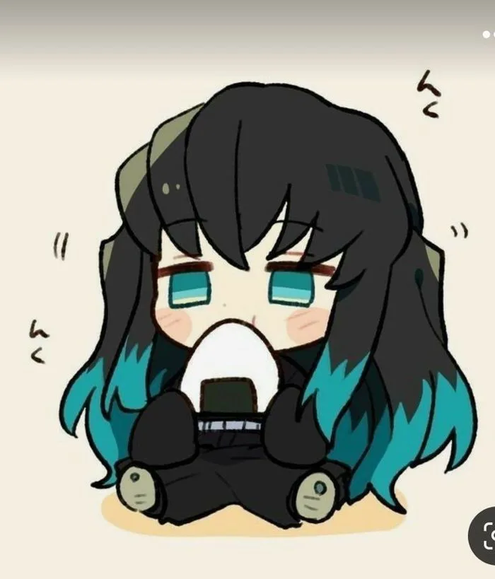 Tokito Muichiro: Anime Character with Long Black Hair and Blue Eyes | Images kawaii, アイコン 可愛い, Cute anime chibi