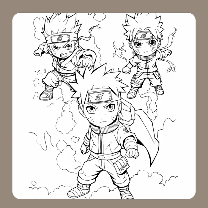 Bộ sưu tập tranh tô màu Naruto chibi dễ thương cho bé thỏa sức sáng tạo
