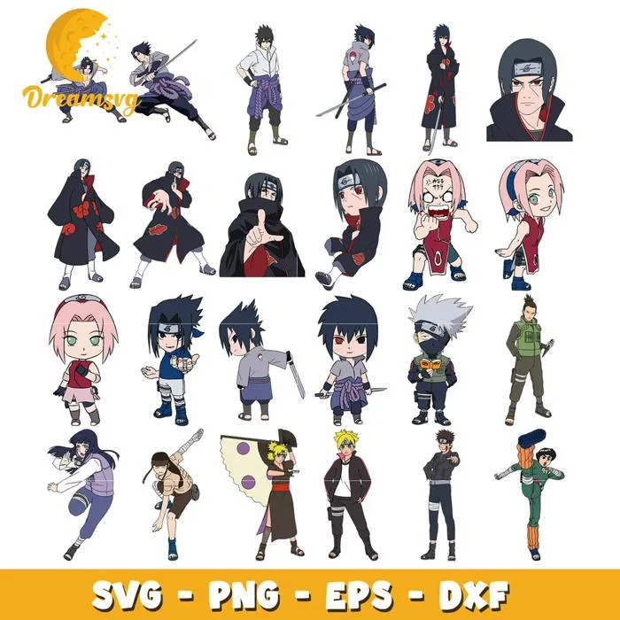 Naruto chibi characters bundle svg, Naruto shippuden svg – DreamSVG Store