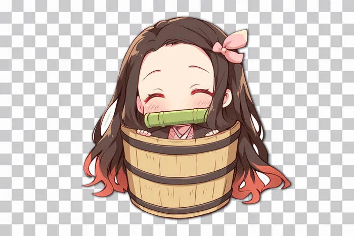 Nezuko Kamado Chibi Basket PNG Sticker - Free Download Nezuko Kamado Chibi Basket PNG Sticker - Free Download