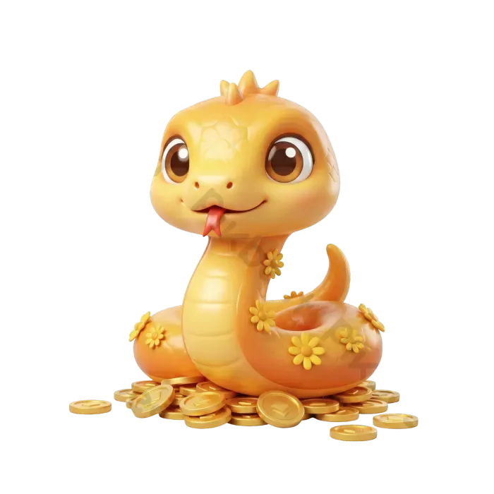 Tải miễn phí Rắn Chibi Vàng Với Hoa Cúc Và đồng Xu Công cụ đồ họa | PNG chuyên nghiệp - Pikbest