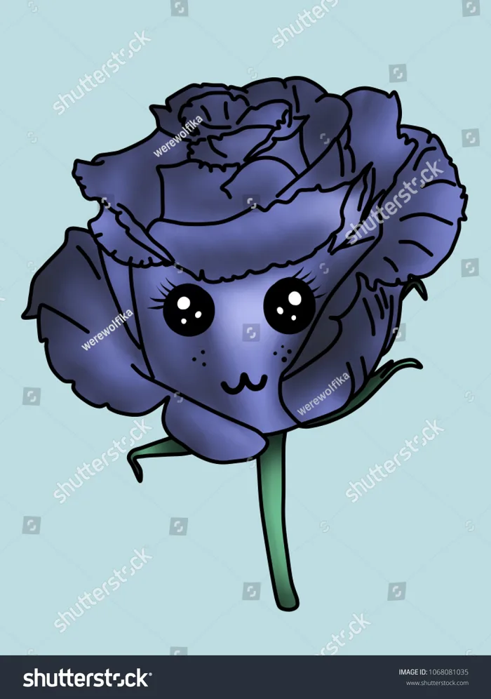 Cartoon Cute Chibi Rose Stock Illustration 1068081035 | Shutterstock