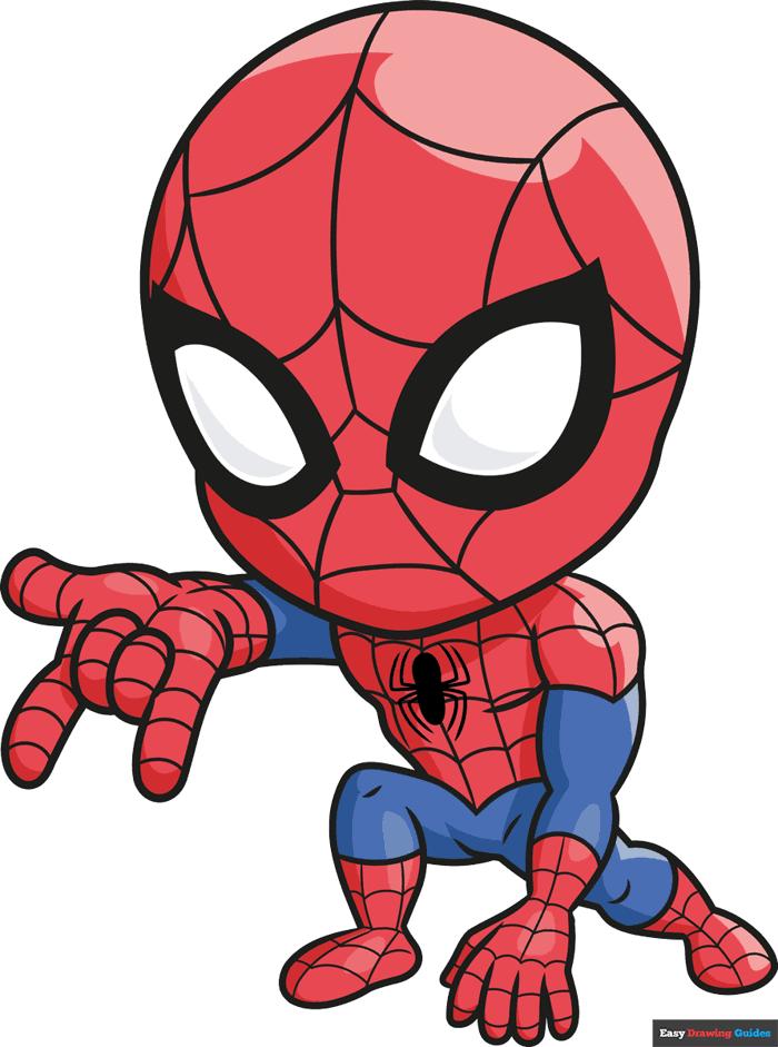 How to Draw a Chibi Spider-Man - Really Easy Drawing Tutorial