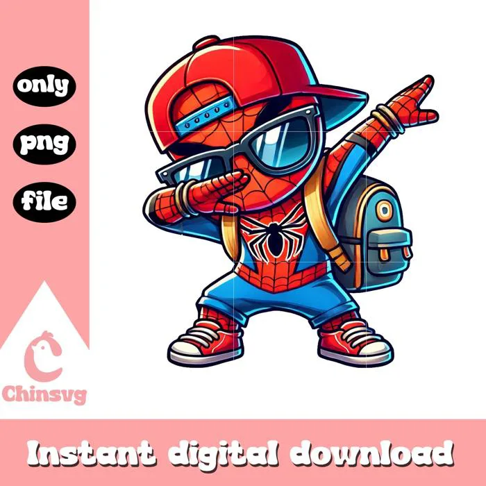 Chibi spider man dabbing back to school design png, spider man png – Chinsvg
