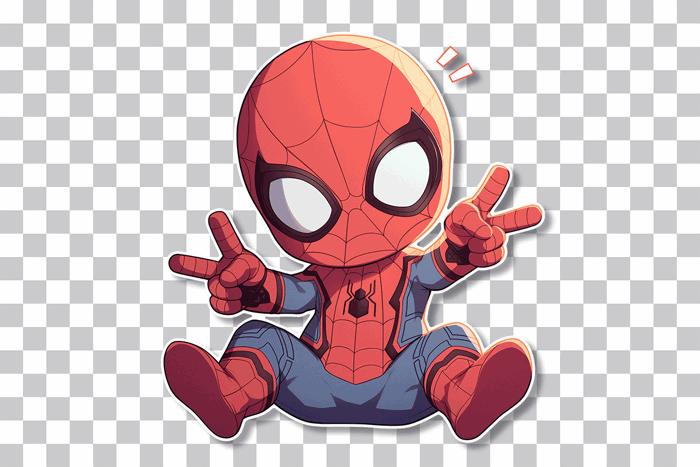 Spiderman Chibi Hero Sticker PNG Download - Free Digital Stickers