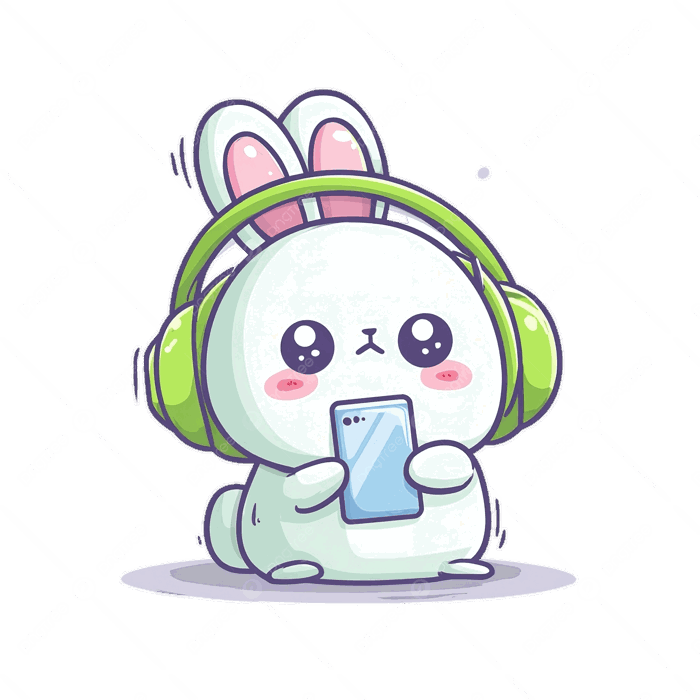 Hình ảnh Chú Thỏ Chibi Dễ Thương Với Tai Nghe Cầm điện Thoại Tạo Dáng Ngại Ngùng PNG , Clip Nghệ Thuật điện Thoại, Clipart Thỏ, Clipart Thỏ Dễ Thương PNG trong
