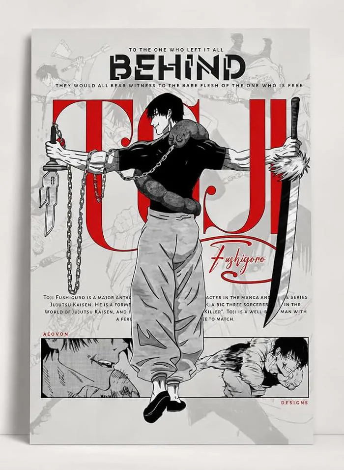 Toji Fushiguro Anime Poster – A3 Size Wall Art Prints (300 GSM Matte Finish) L-42CM X W-30CM | Premium Room Decor for Anime Fans (Toji) : Amazon.in: Home & Kitchen