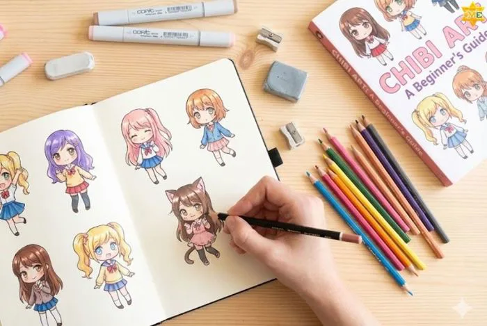 Cách Vẽ Người Anime Chibi Nữ Siêu Dễ Thương & Đơn Giản Từng Bước