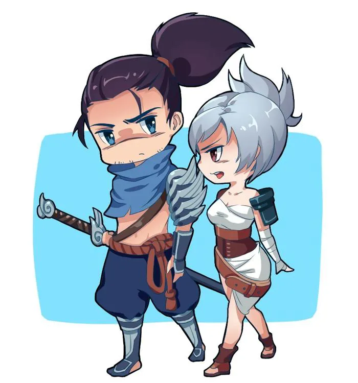 Chibi Yasuo & Riven | Wallpapers & Fan Arts | League Of Legends | LoL Stats