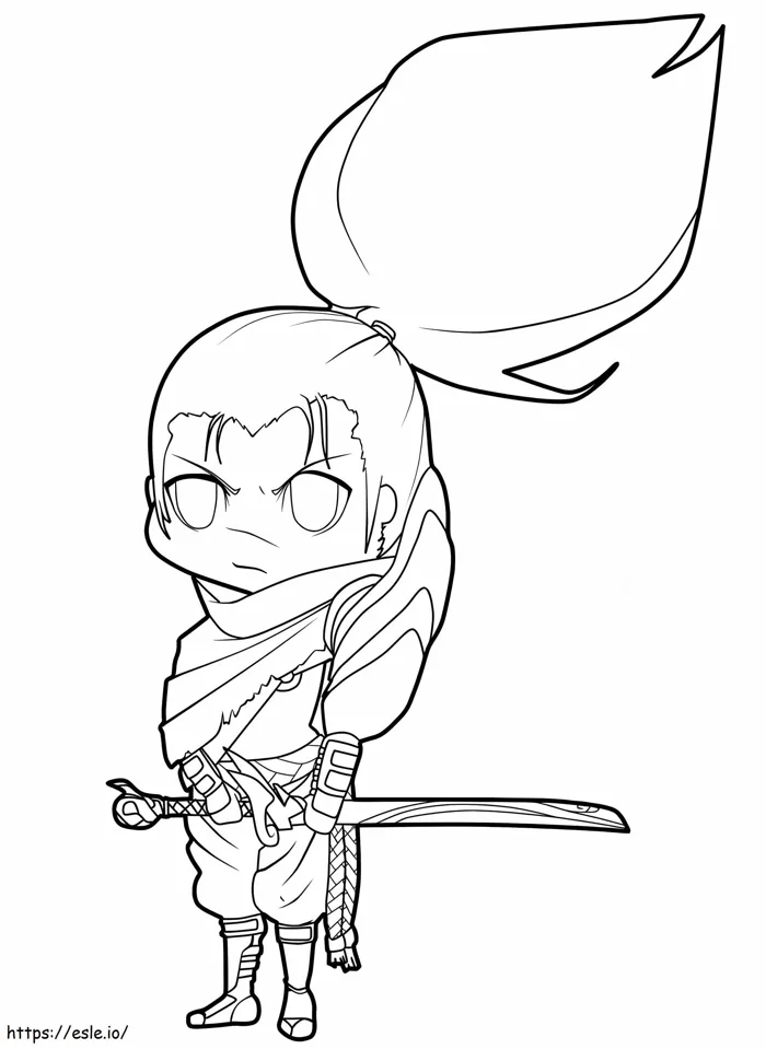 Chibi Yasuo Coloring Pages - Free Printable PDF