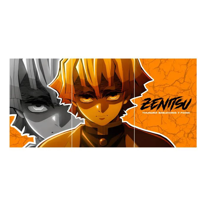 Aniculture Zenitsu Agatsuma Demon Slayer Set of 3 A3 Split Posters - 36x16 Inch Large Panoramic Layout