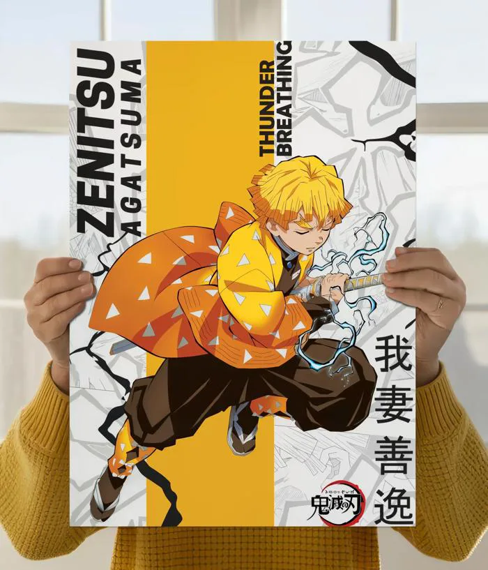 Zenitsu Thunder Breathing Demon Slayer Anime Poster | Everanta