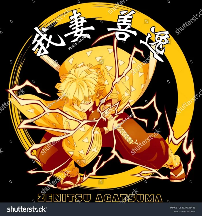Zenitsu Agatsuma Character Serial Kimetsu No Stock Illustration 2327028481 | Shutterstock