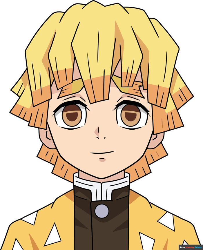 How to Draw Zenitsu Agatsuma from Demon Slayer - Really Easy Drawing Tutorial